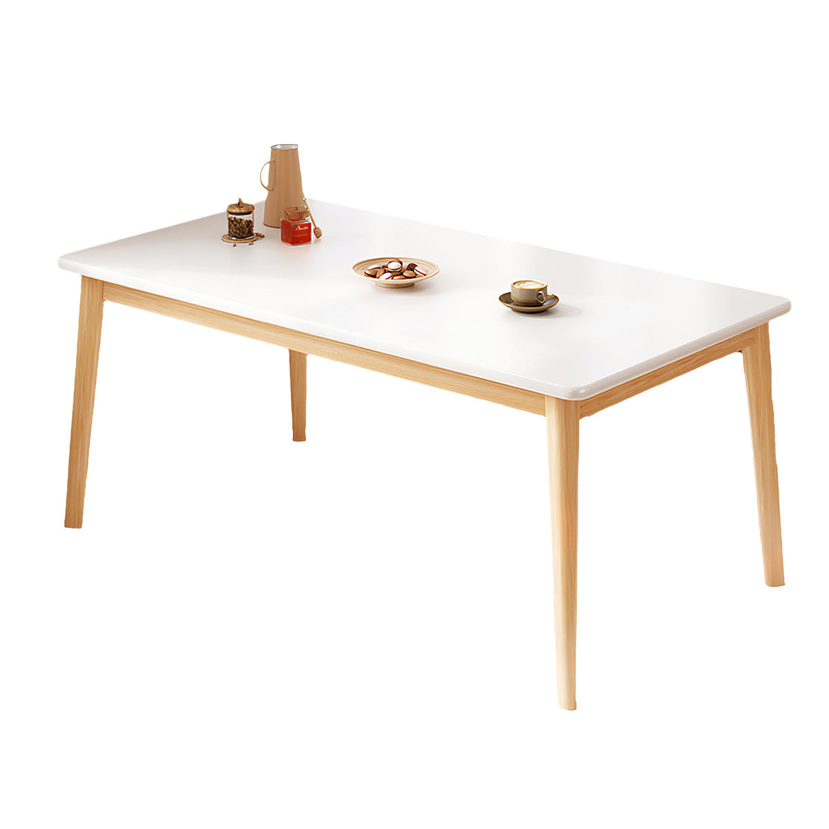 Dining Table with Backrest, Solid Wood & Space-Saving for Dining Room