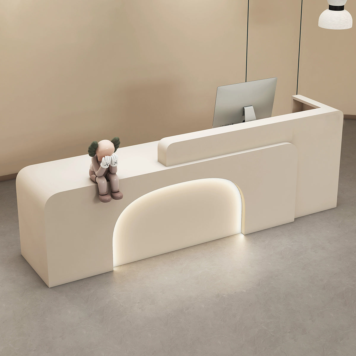 Lacquered Curved Reception Desk 47–138 in Wide