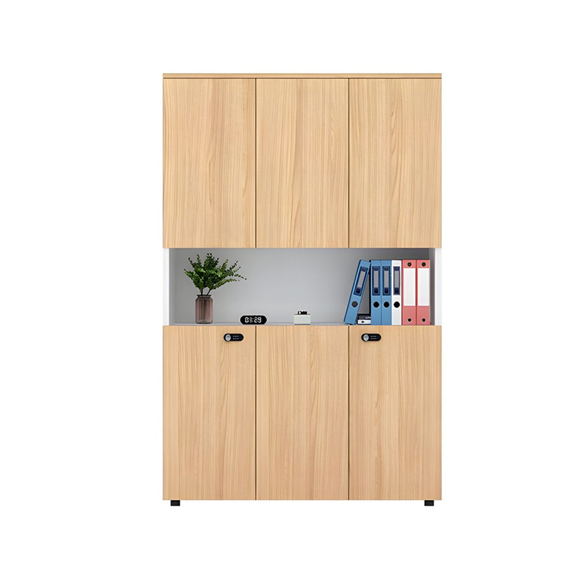 Sleek Lockable Floor-Standing Office Filing Cabinet With Adjustable Shelves For Secure Document Storage WJG-2167