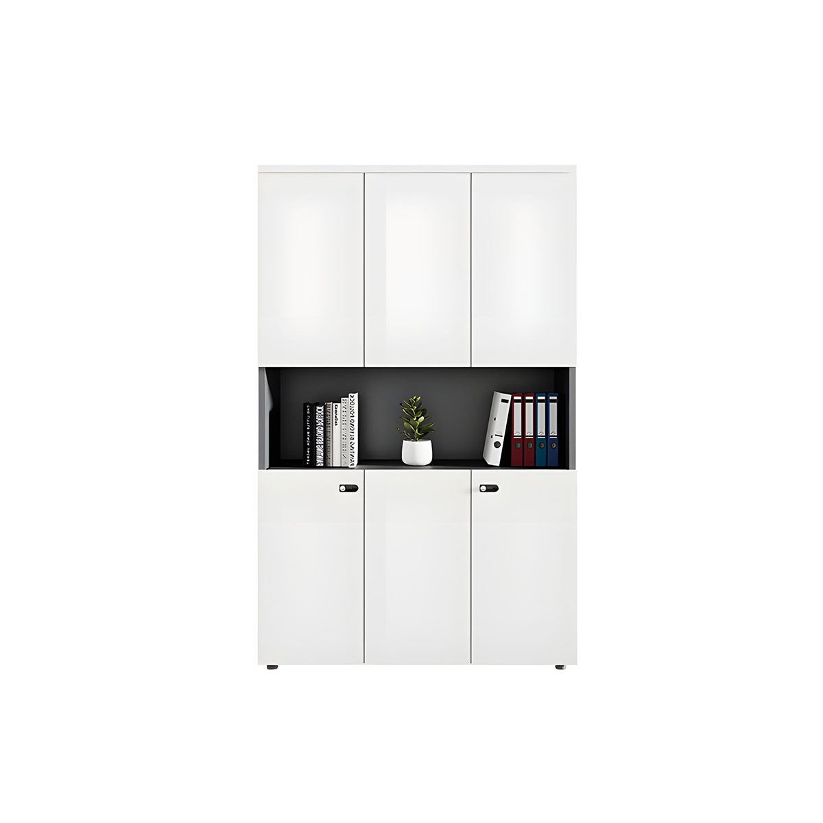 Sleek Lockable Floor-Standing Office Filing Cabinet With Adjustable Shelves For Secure Document Storage WJG-2167