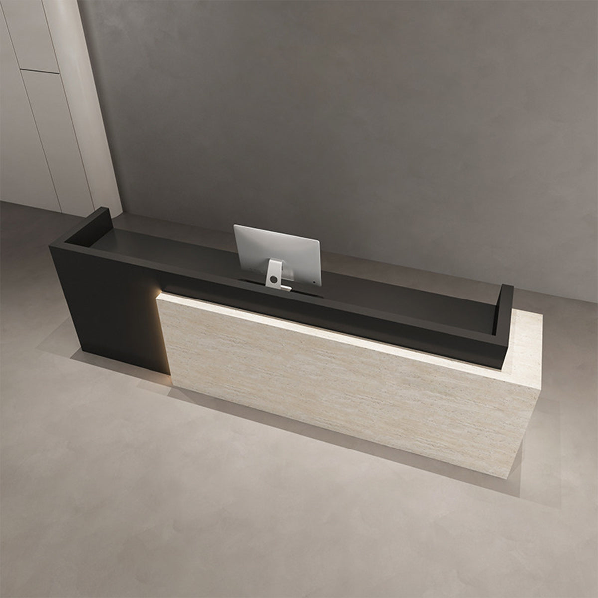 Two-Tone Reception Desk 47–126 in Wide with LED