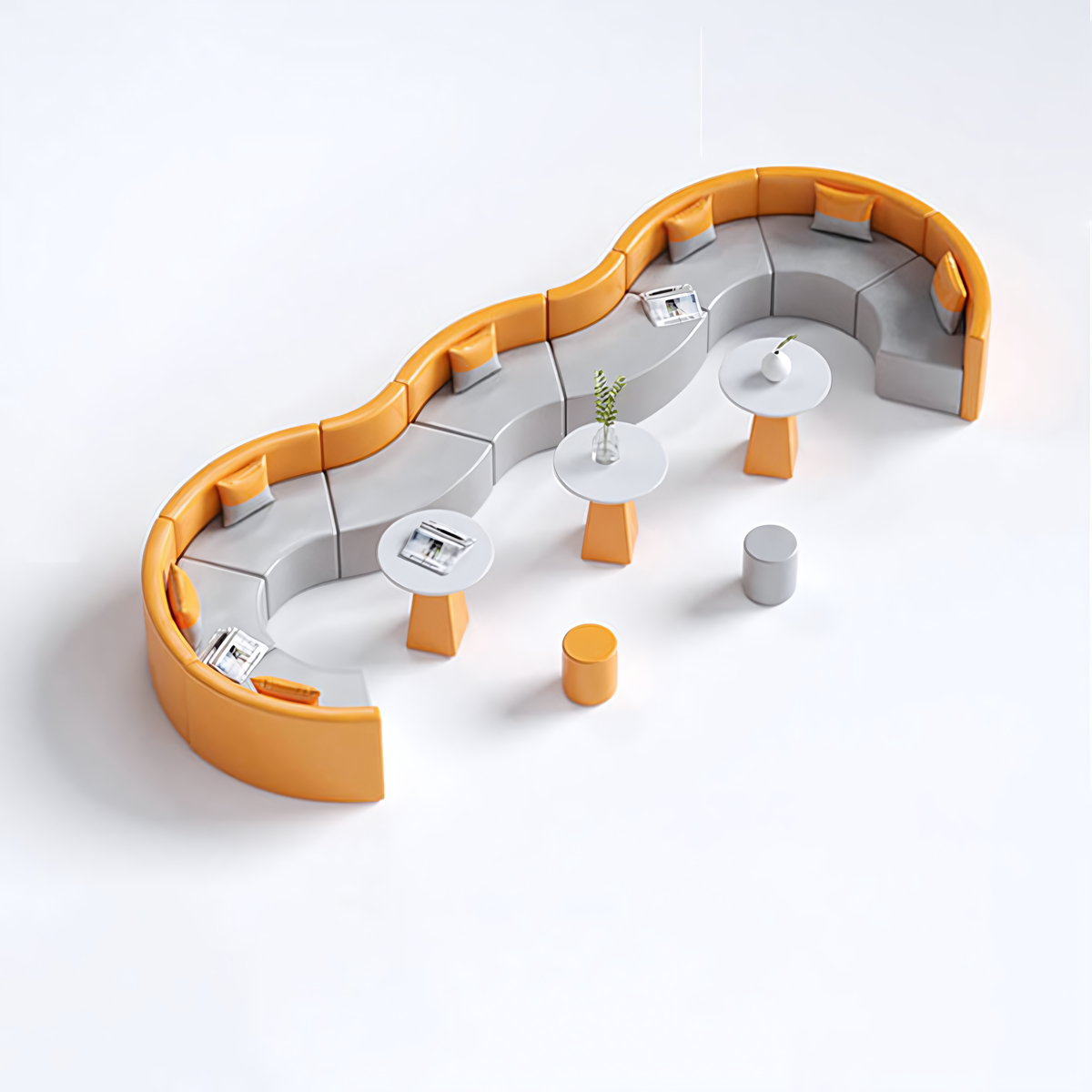 Sofa, product detail view, for lounge or waiting area, modern commercial office furniture