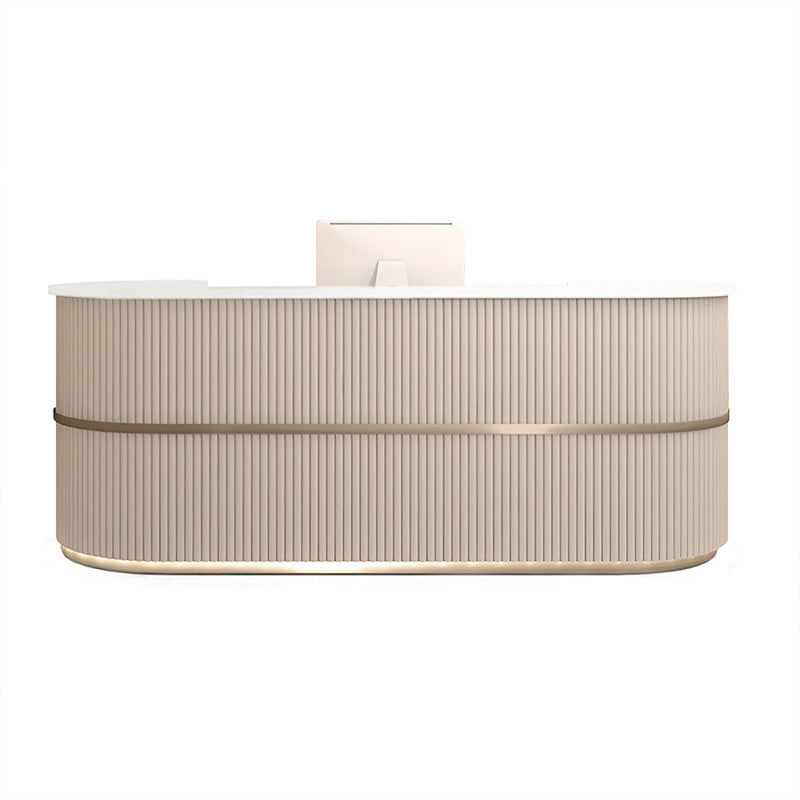 Stylish Semi-Circular Curved Reception Desk for Salon and Clothing Store