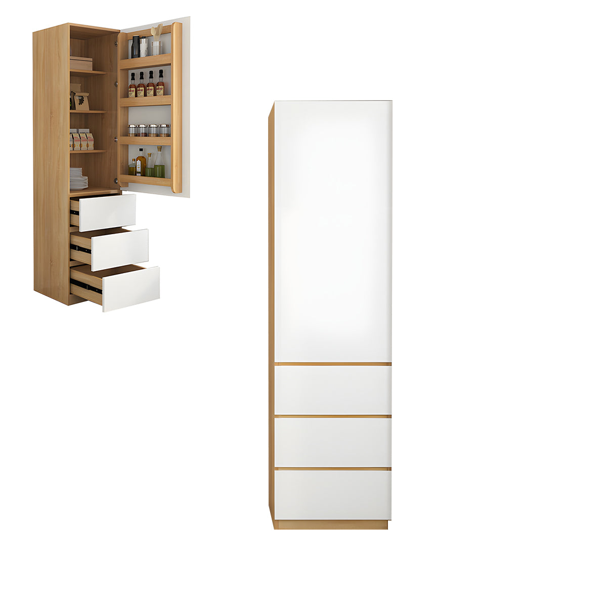 General product image 4 — File Cabinet 24-83 in Tall with Adjustable Shelves, Curved & Solid Wood for Office