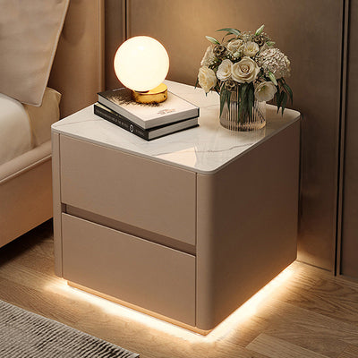 Square Nightstand 16–20 in Wide with LED Strip