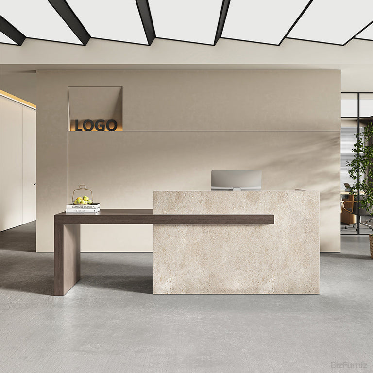 108” Reception Desk with Counter, Drawers, File Hangers & Built-in Power Hub product photo 3