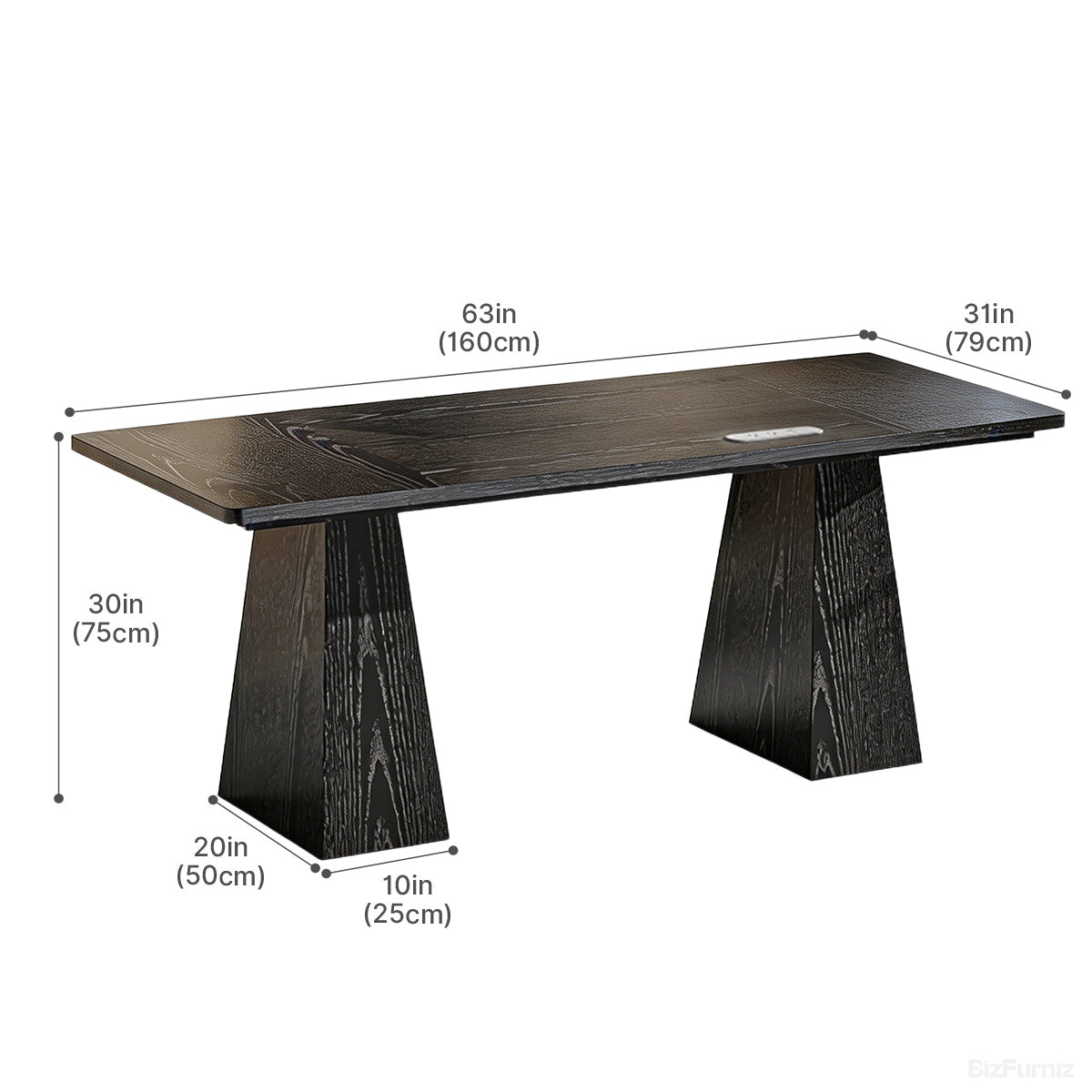 63” Minimalist Wood Office Desk with Power Outlet for Workspaces/Home Offices product view 8