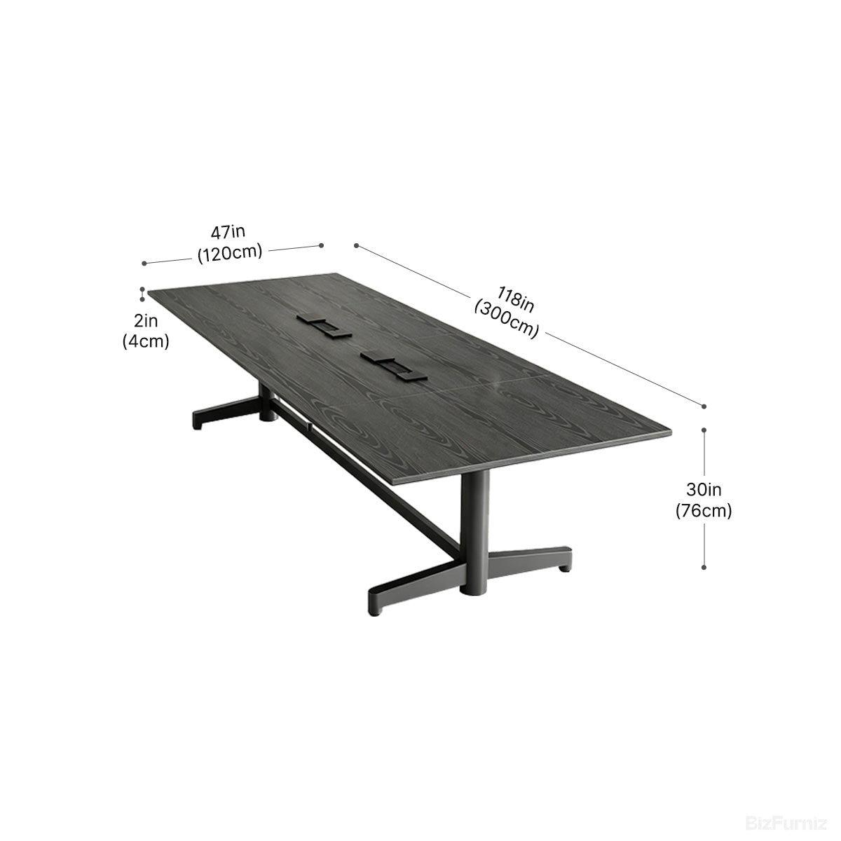 118" Conference Table with Integrated Outlet, USB Port for 8-12 People product photo 2