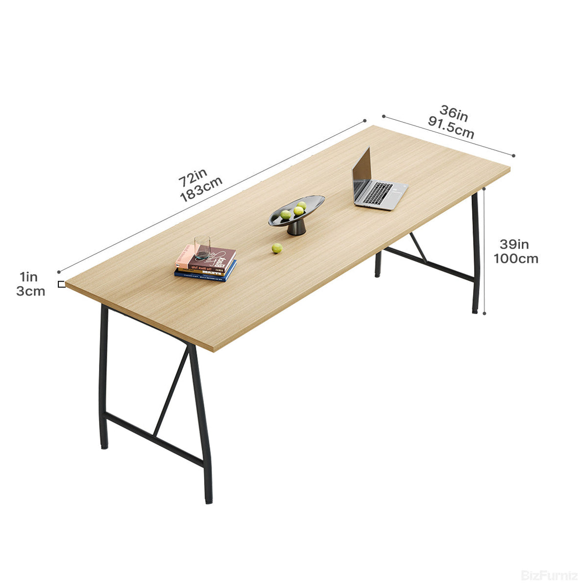 6-Person Bar Table and Stools Set with Wooden Top & Metal Frame for Pantry, Kitchen, Cafe & Restaurant product photo 4