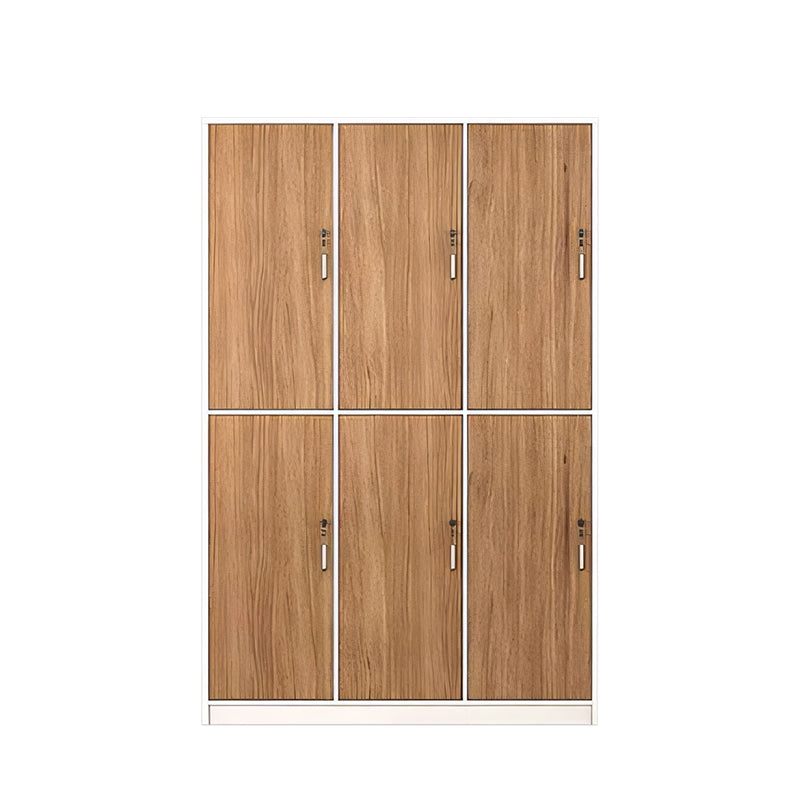 Storage Cabinet-2, Natural Without Shoe Layer 2 levels 3 columns 6 doors, Natural finish, for office storage space, office storage furniture