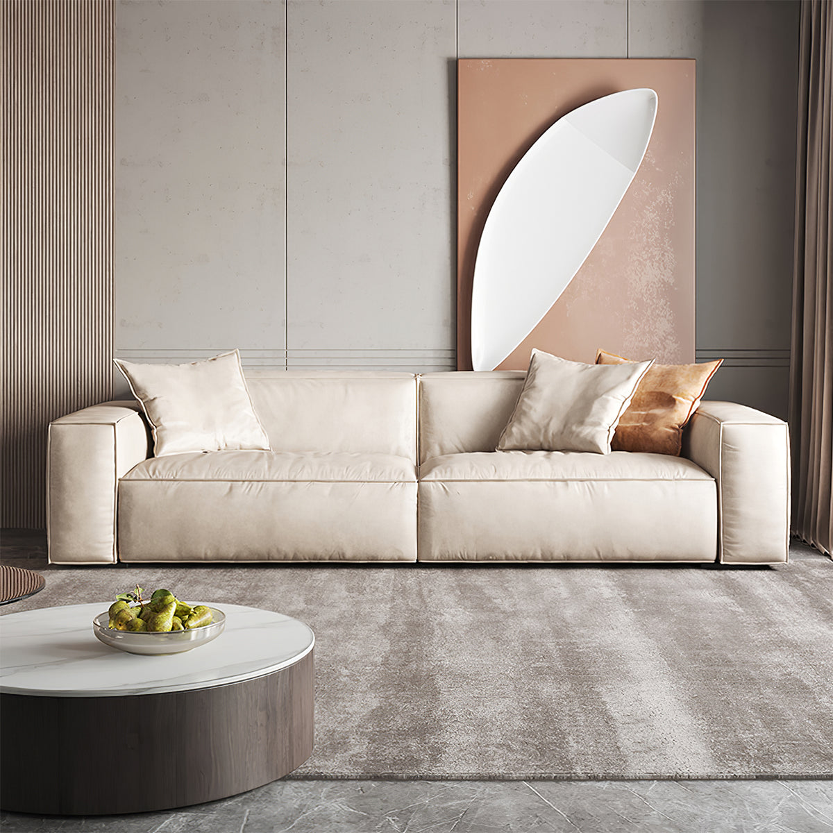 Modern Sofa with Armrests & High-Density Foam for Living Room