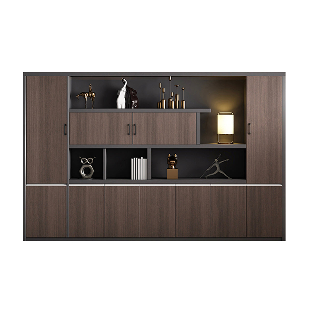 Storage Cabinet, Without LED Strip, L110" x W16" x H79", for office storage space, office storage furniture