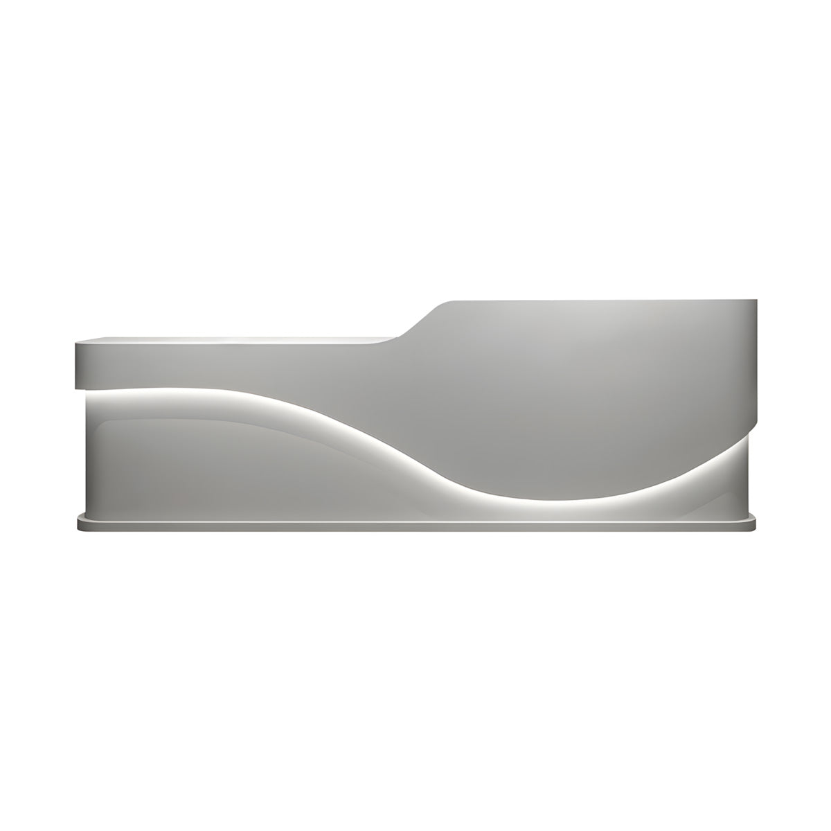 Wavy Reception Desk 71–142 in Wide, LED Strip