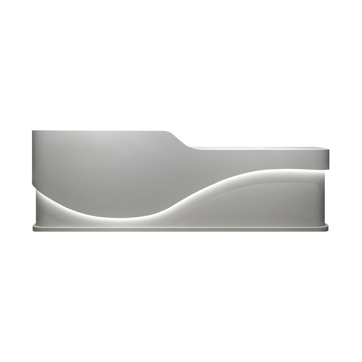 Wavy Reception Desk 71–142 in Wide, LED Strip