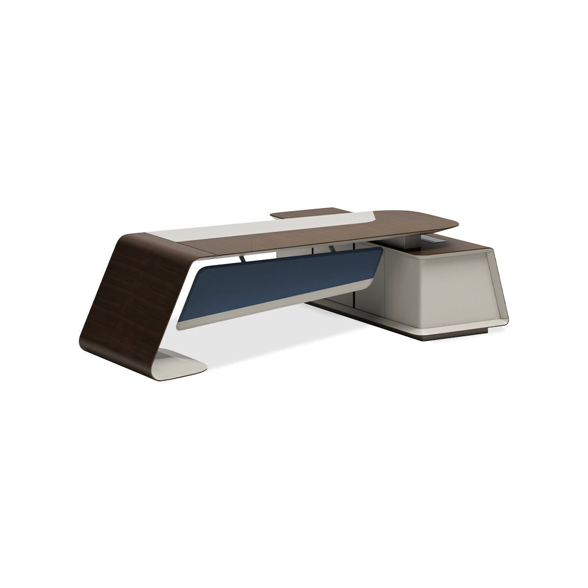 Walnut Executive Desk 94–126 in Wide