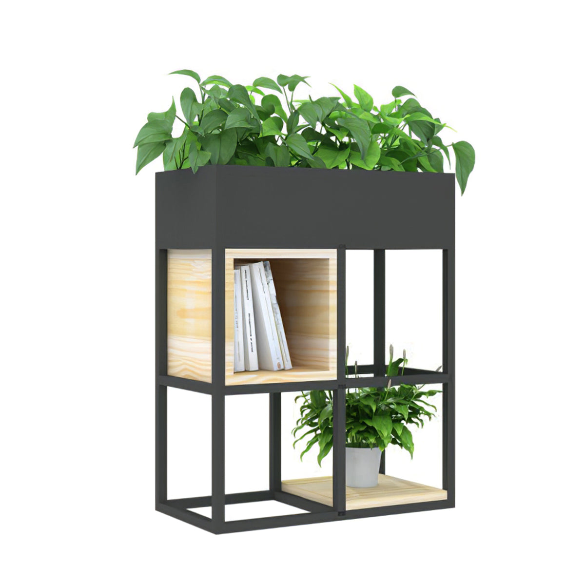 Iron-Frame Shelving Unit 24–94 in Wide