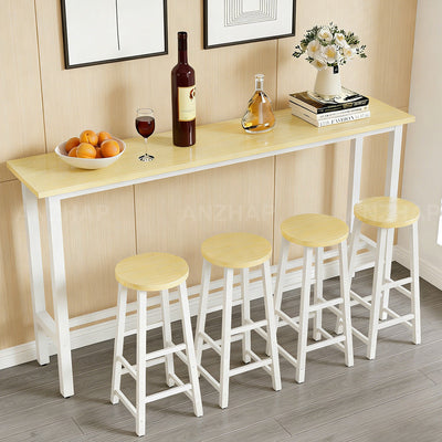 Narrow Bar Table 71 in Wide with Four Stools