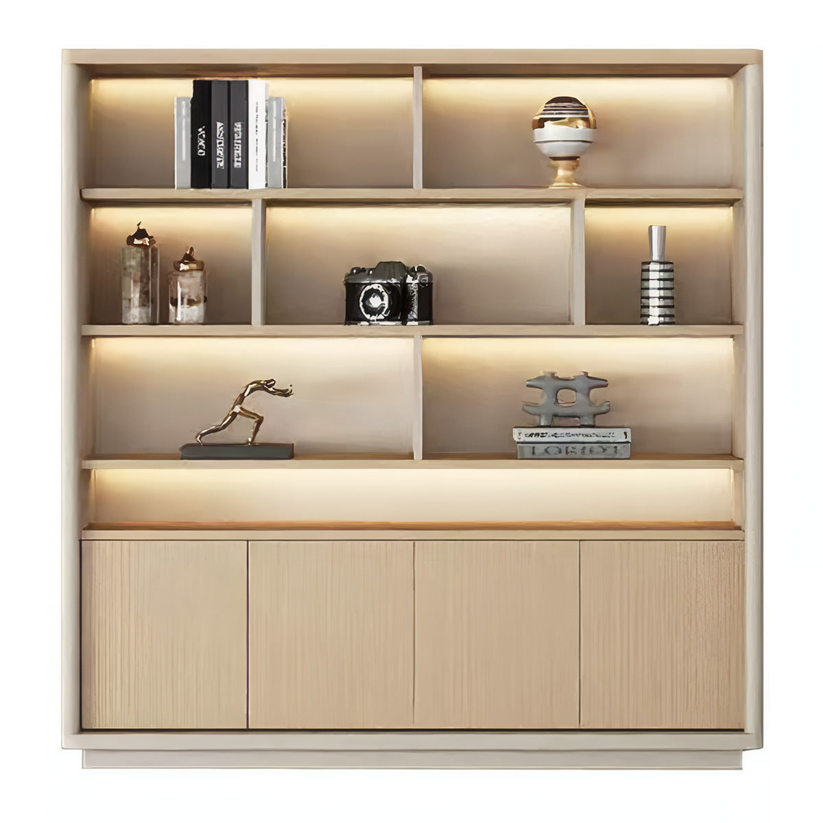 Storage Cabinet, variant product view, Modern Light Luxury Storage Cabinet With Ample Storage & Dedicated Wardrobe finish, L79" x W16" x H79", for...