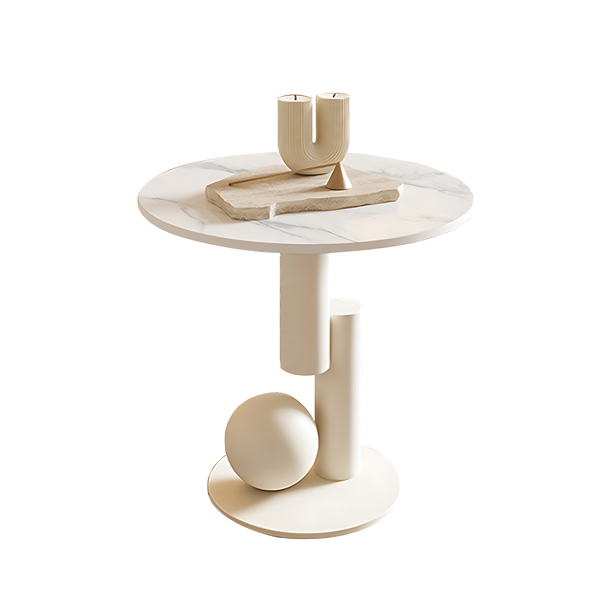 Modern Coffee Table with Oval, Sintered Stone & Ample Storage for Living Room