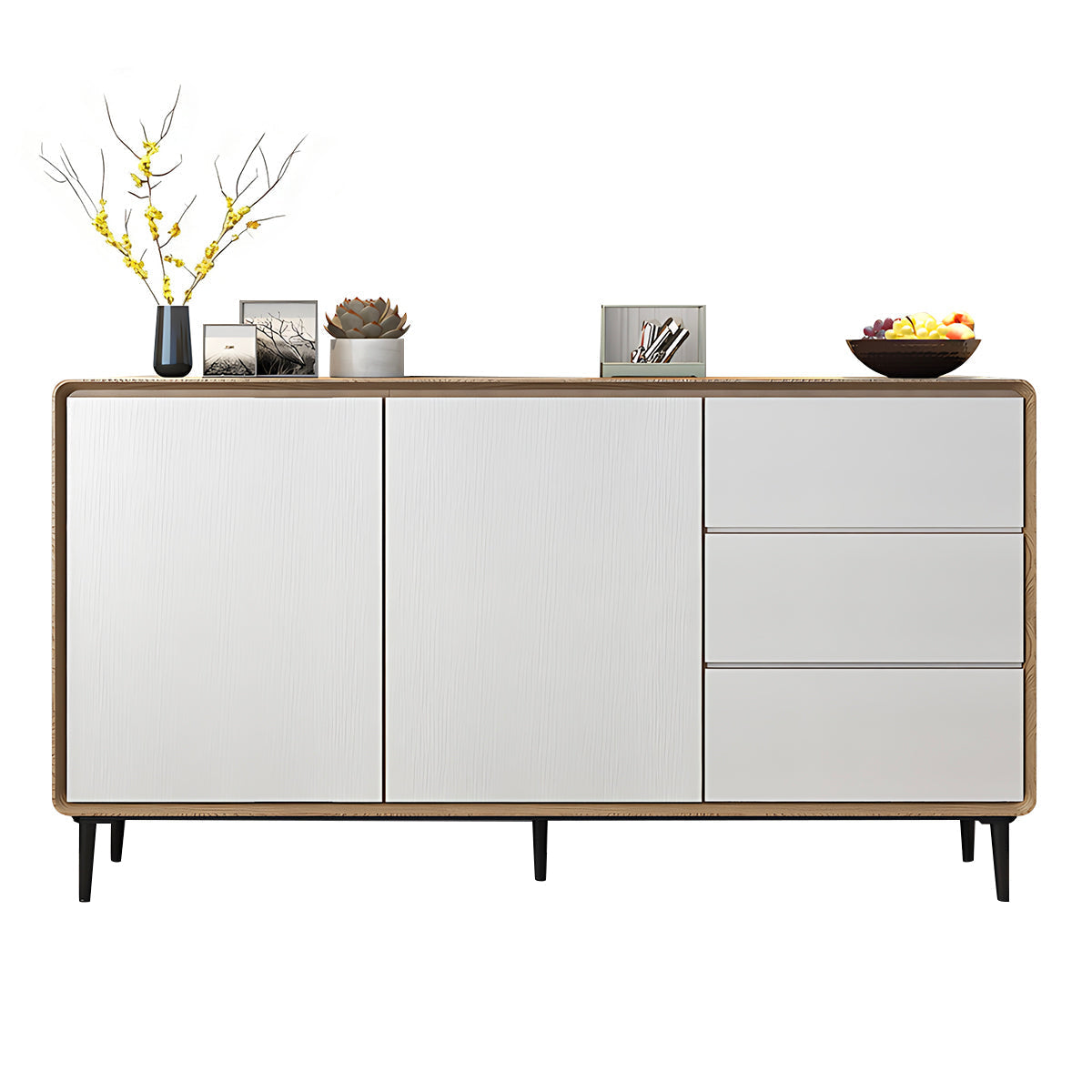 Storage cabinet in natural + white color option