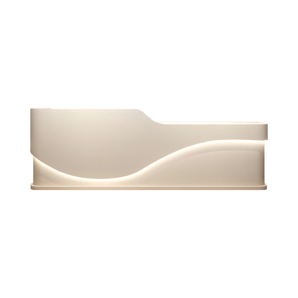 Wavy Reception Desk 71–142 in Wide, LED Strip