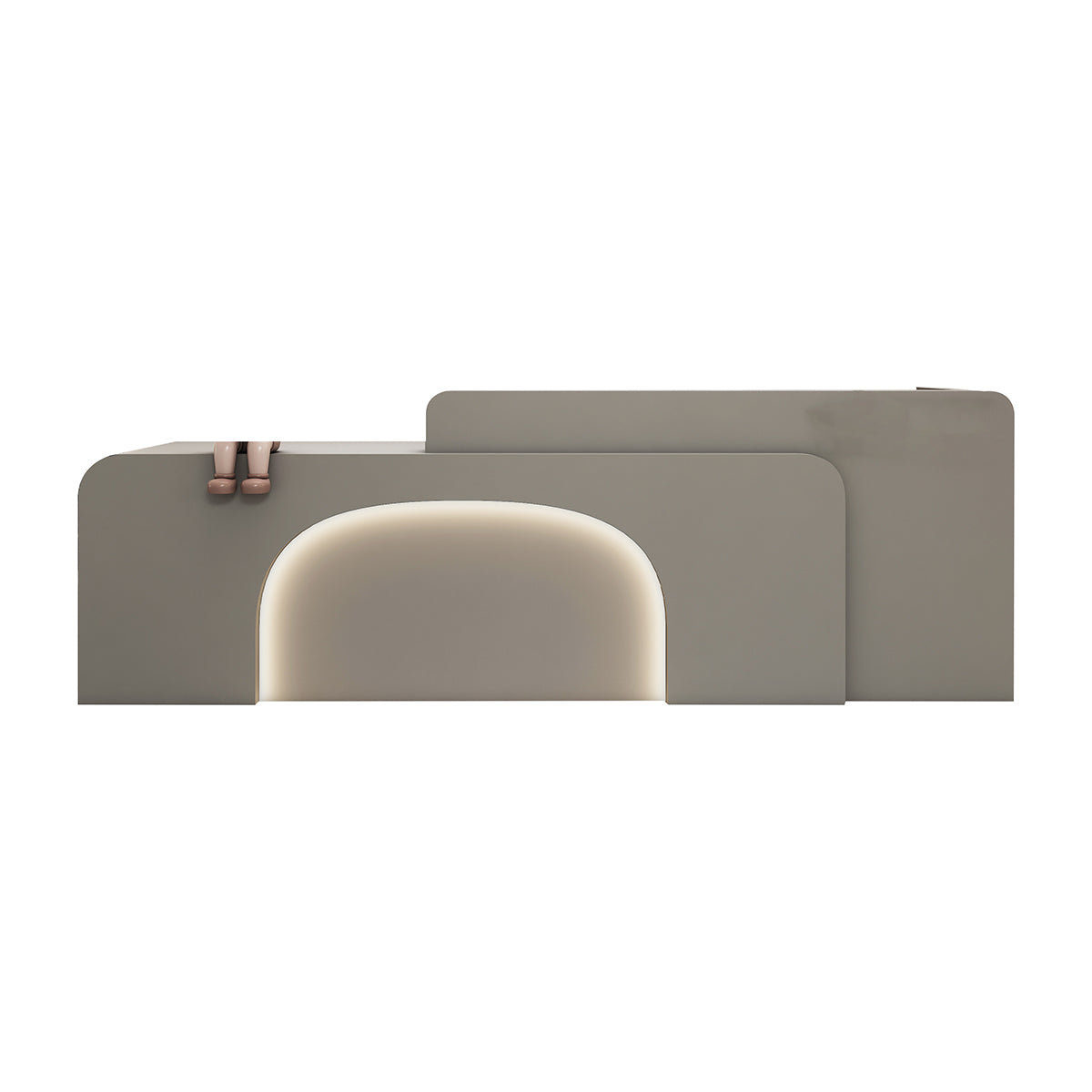 Lacquered Curved Reception Desk 47–138 in Wide