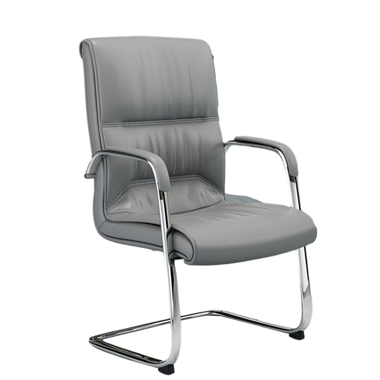 Bowed Leather Staff Chair Computer, Grey, Grey finish, for meeting room or boardroom, modern boardroom furniture