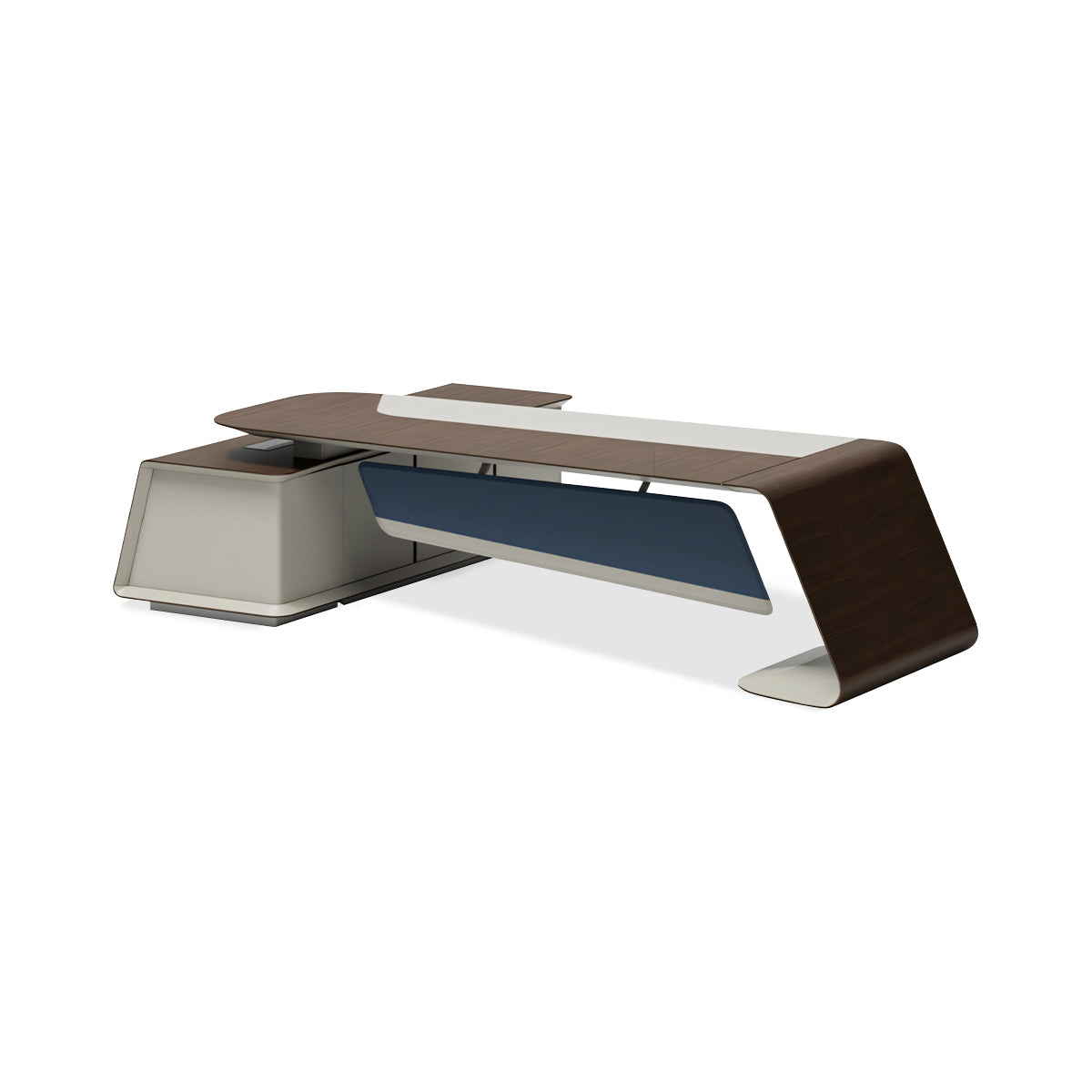 Walnut Executive Desk 94–126 in Wide