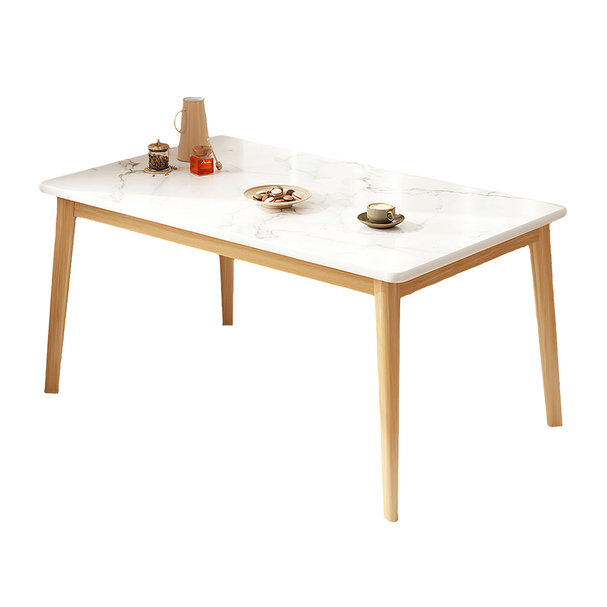 Dining Table with Backrest, Solid Wood & Space-Saving for Dining Room