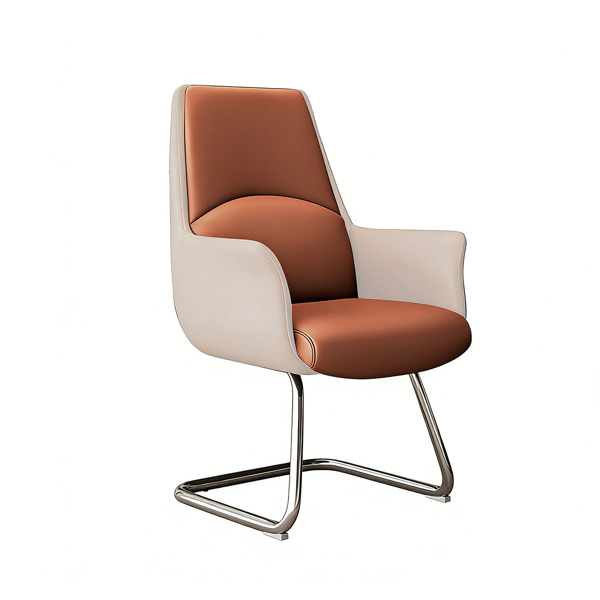 Office Chair, Beige & Orange, Beige & Orange finish, L20" x W24" x H41", for meeting room or boardroom, modern boardroom furniture