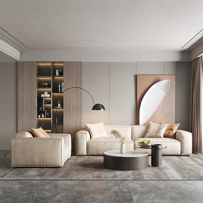 Modern Sofa with Armrests & High-Density Foam for Living Room