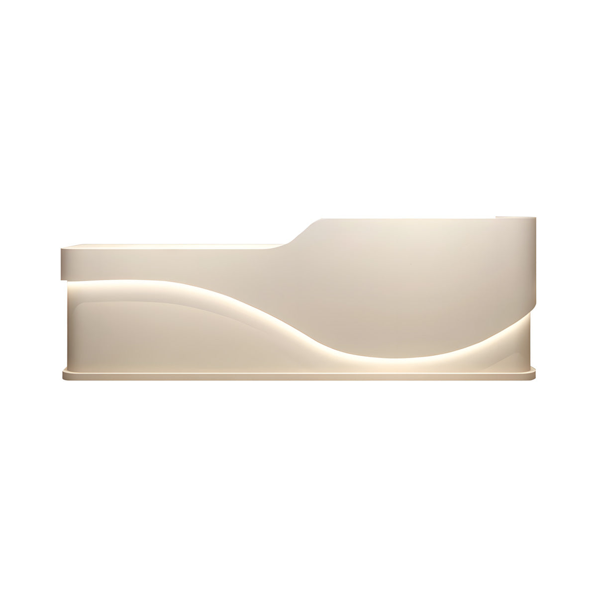 Wavy Reception Desk 71–142 in Wide, LED Strip