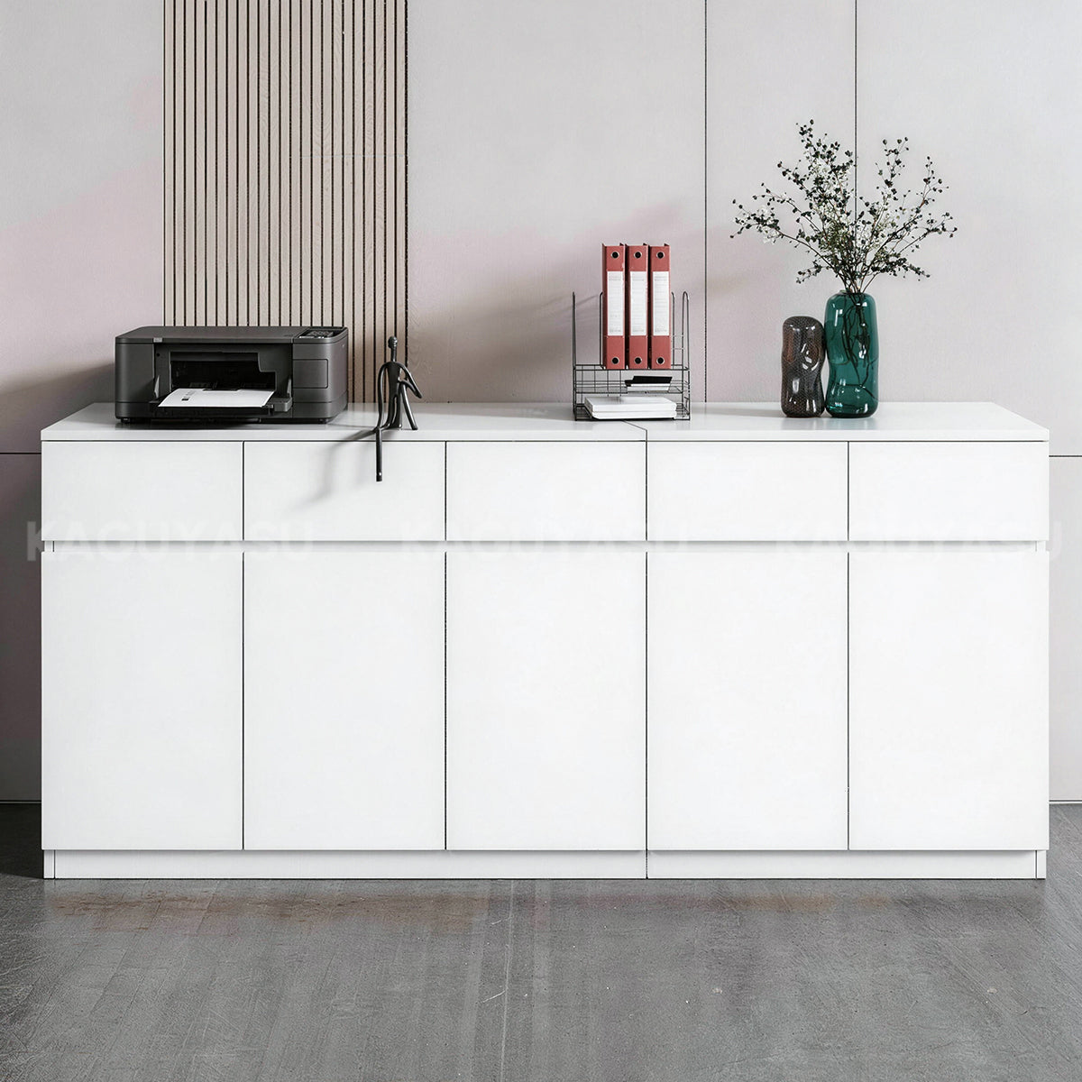 Low Storage Cabinet 31–79 in Wide with Drawers