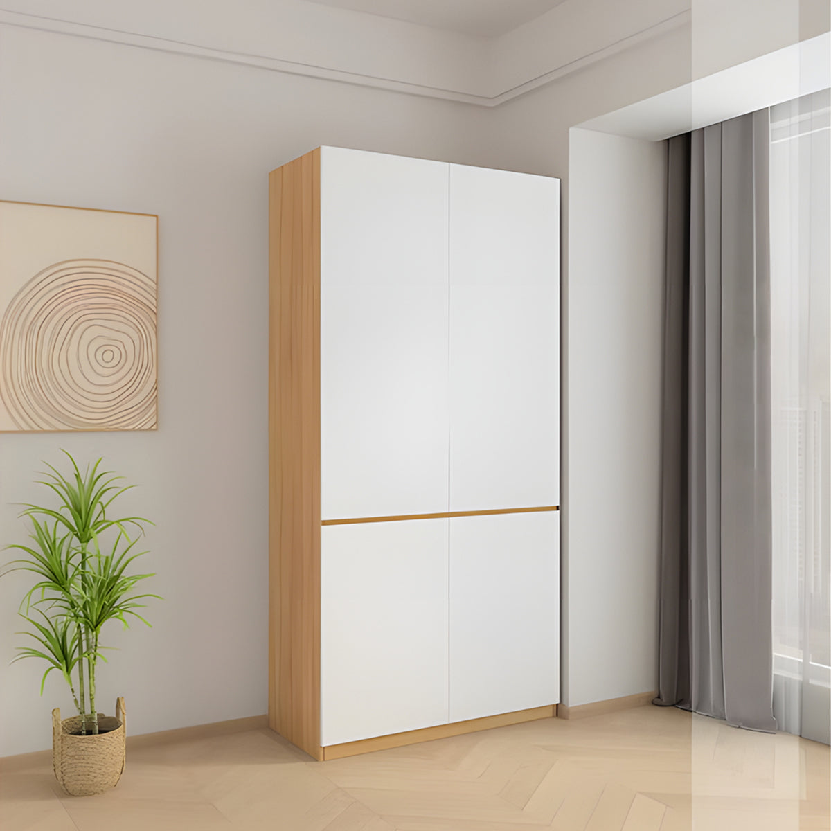 Primary/Packshot 1 — File Cabinet 24-83 in Tall with Adjustable Shelves, Curved & Solid Wood for Office