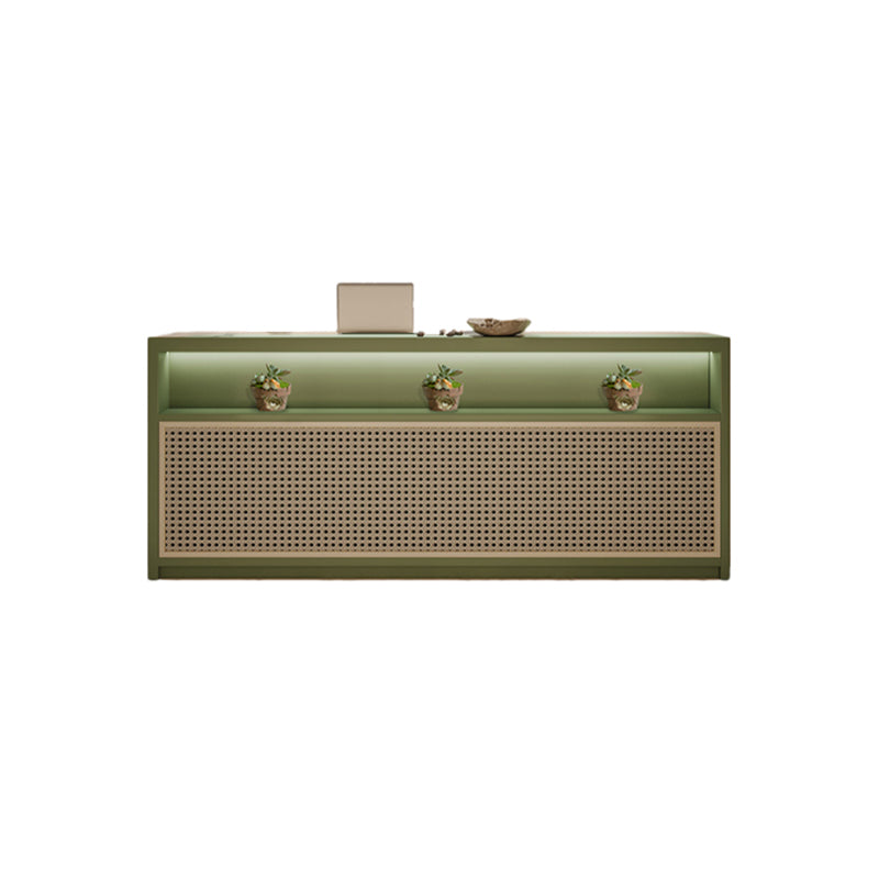 Rattan-Front Reception Desk 39–102 in Wide