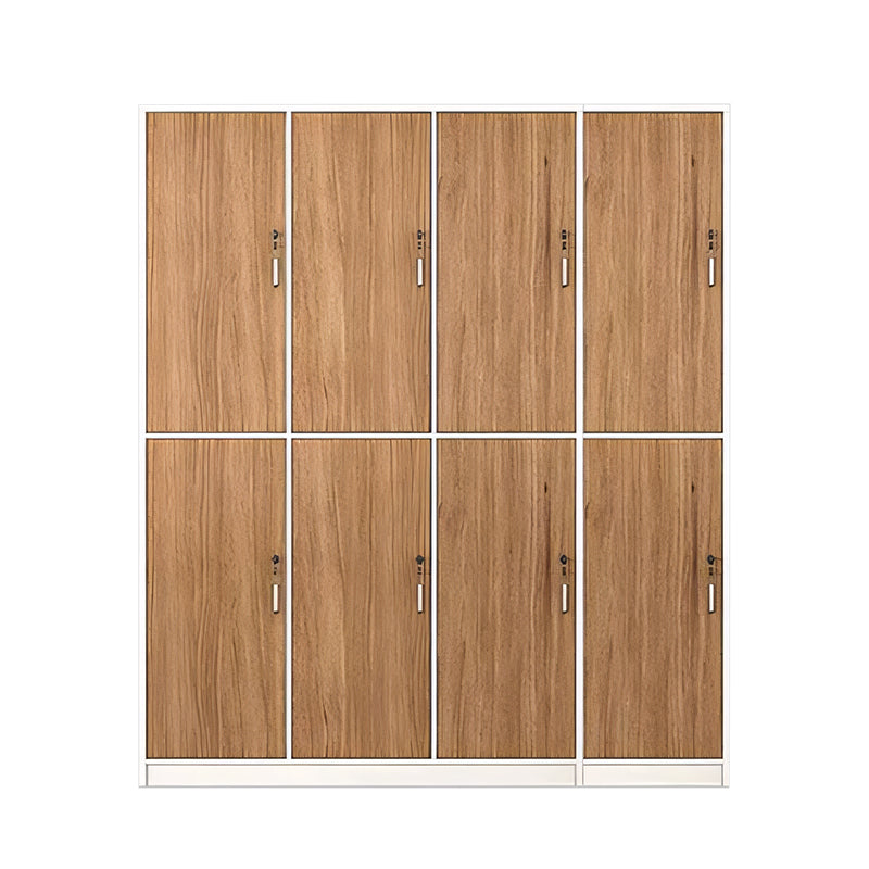 Storage Cabinet-2, Natural Without Shoe Layer 2 levels 4 columns 8 doors, Natural finish, for office storage space, office storage furniture
