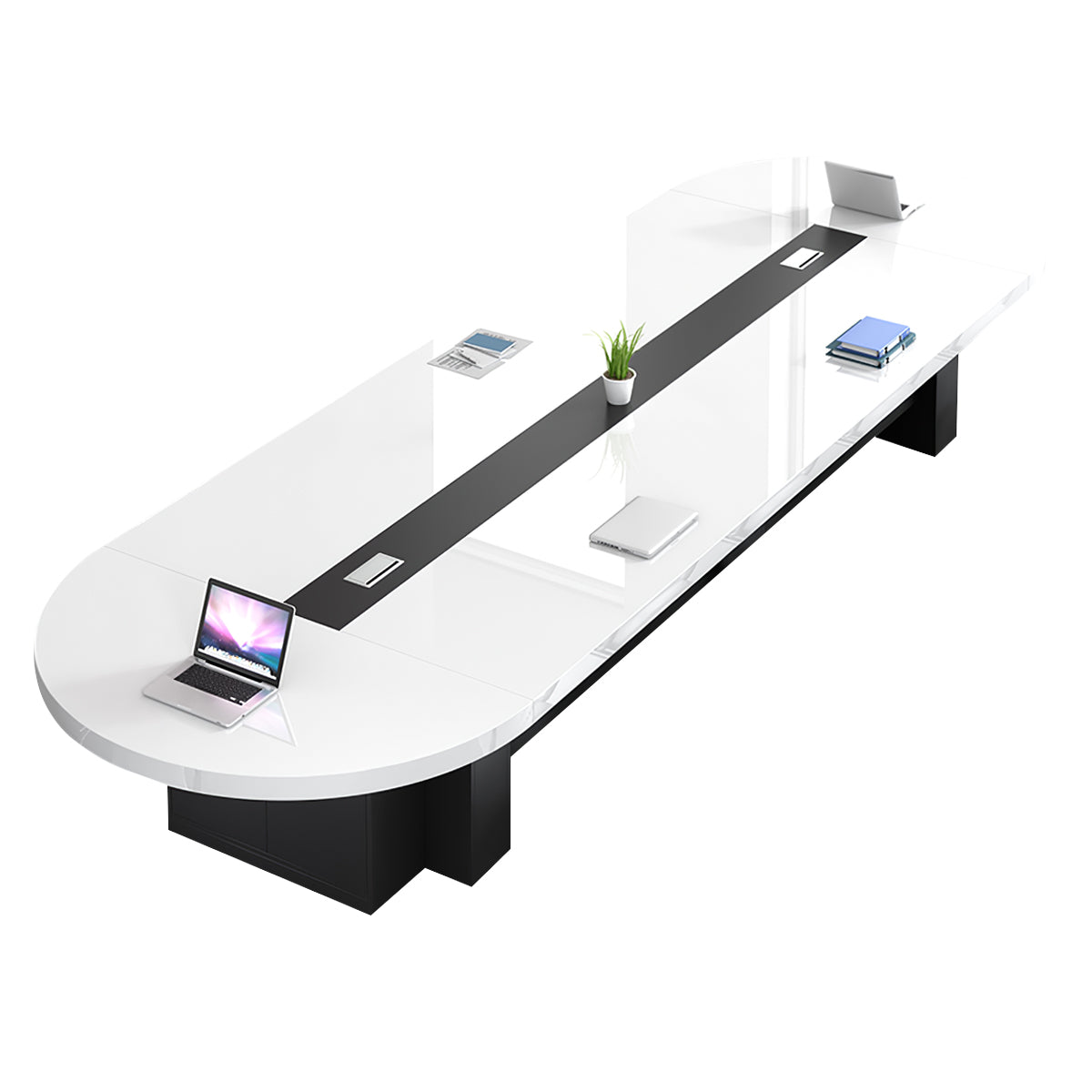 Oval Conference Table 79–250 in Long with Power