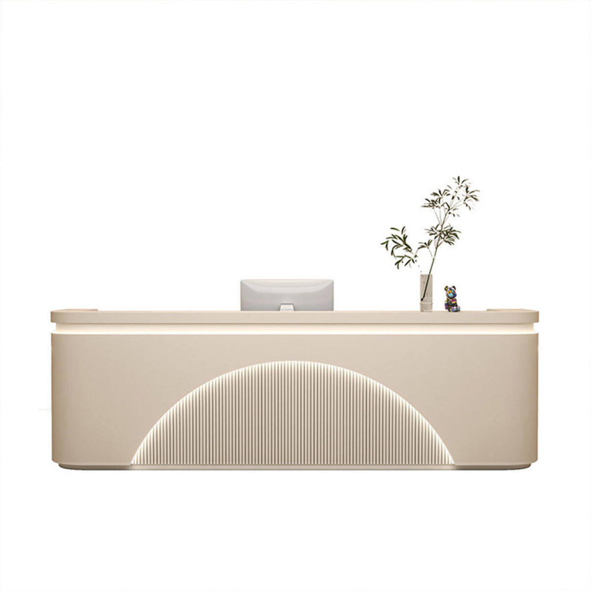 Fluted Reception Desk 71–142 in Wide, LED Strip