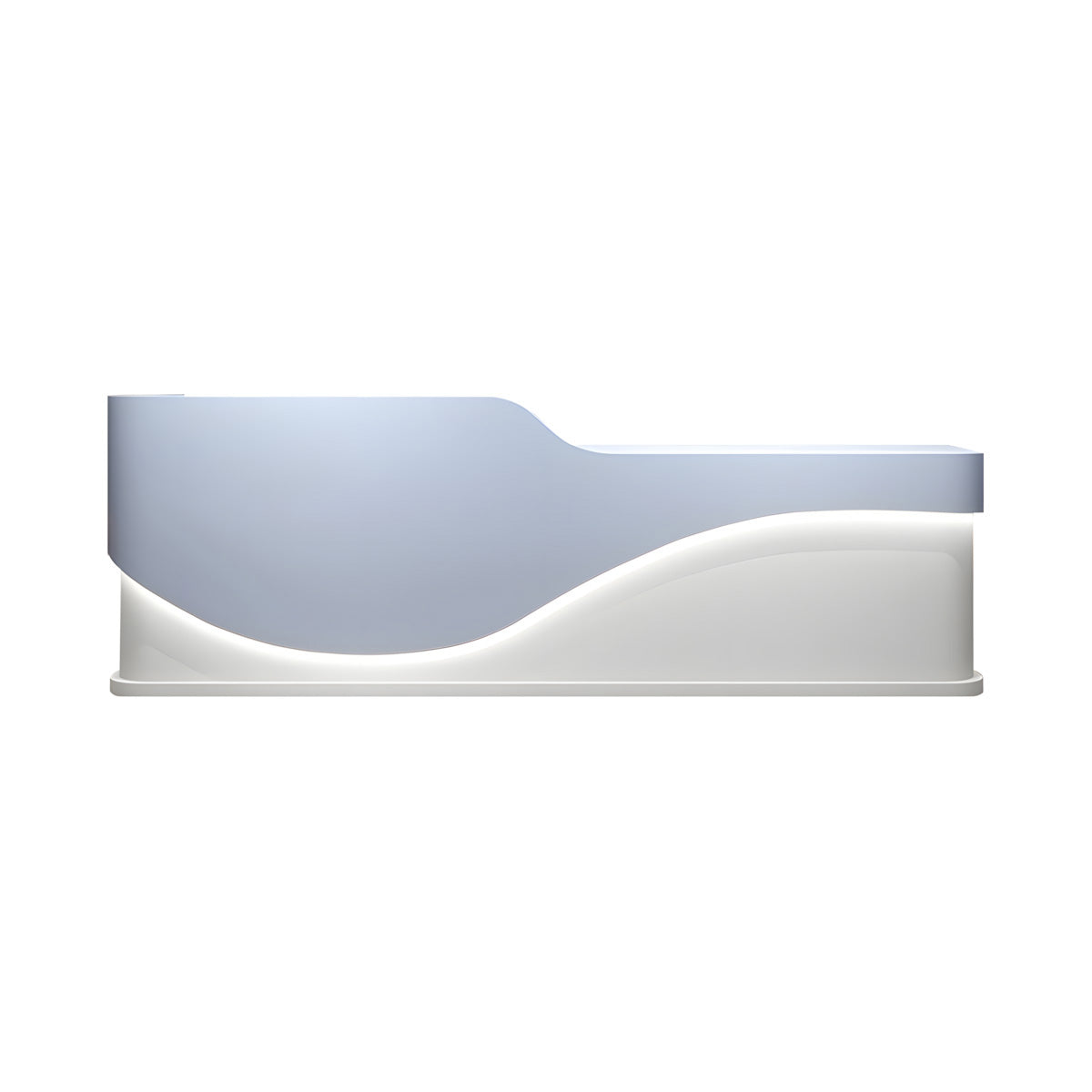 Wavy Reception Desk 71–142 in Wide, LED Strip