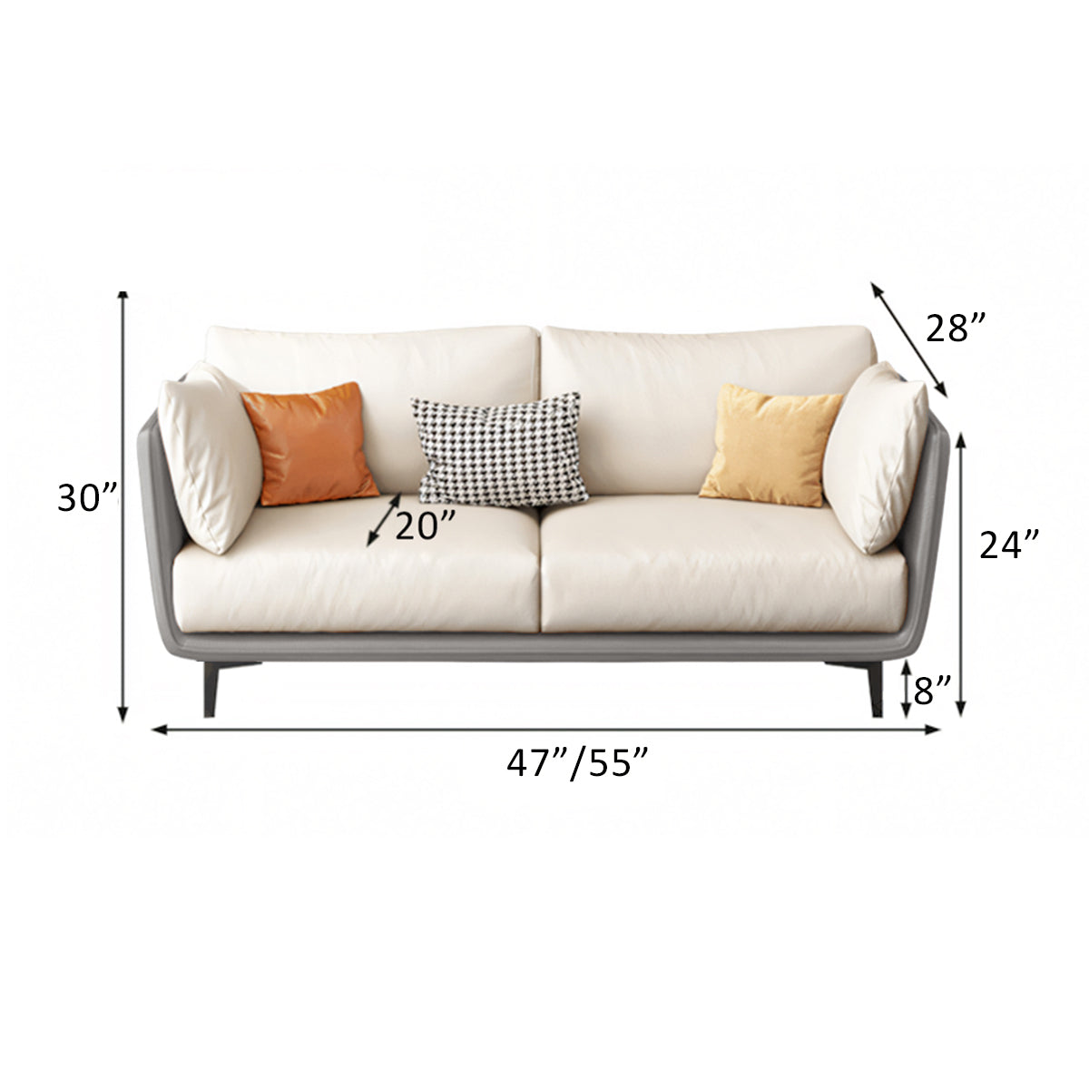 General product image 10 — Modern Sofa 28-79 in Wide with Lumbar Support for Living Room