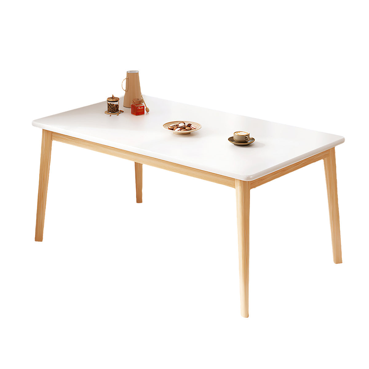 Dining Table with Backrest, Solid Wood & Space-Saving for Dining Room