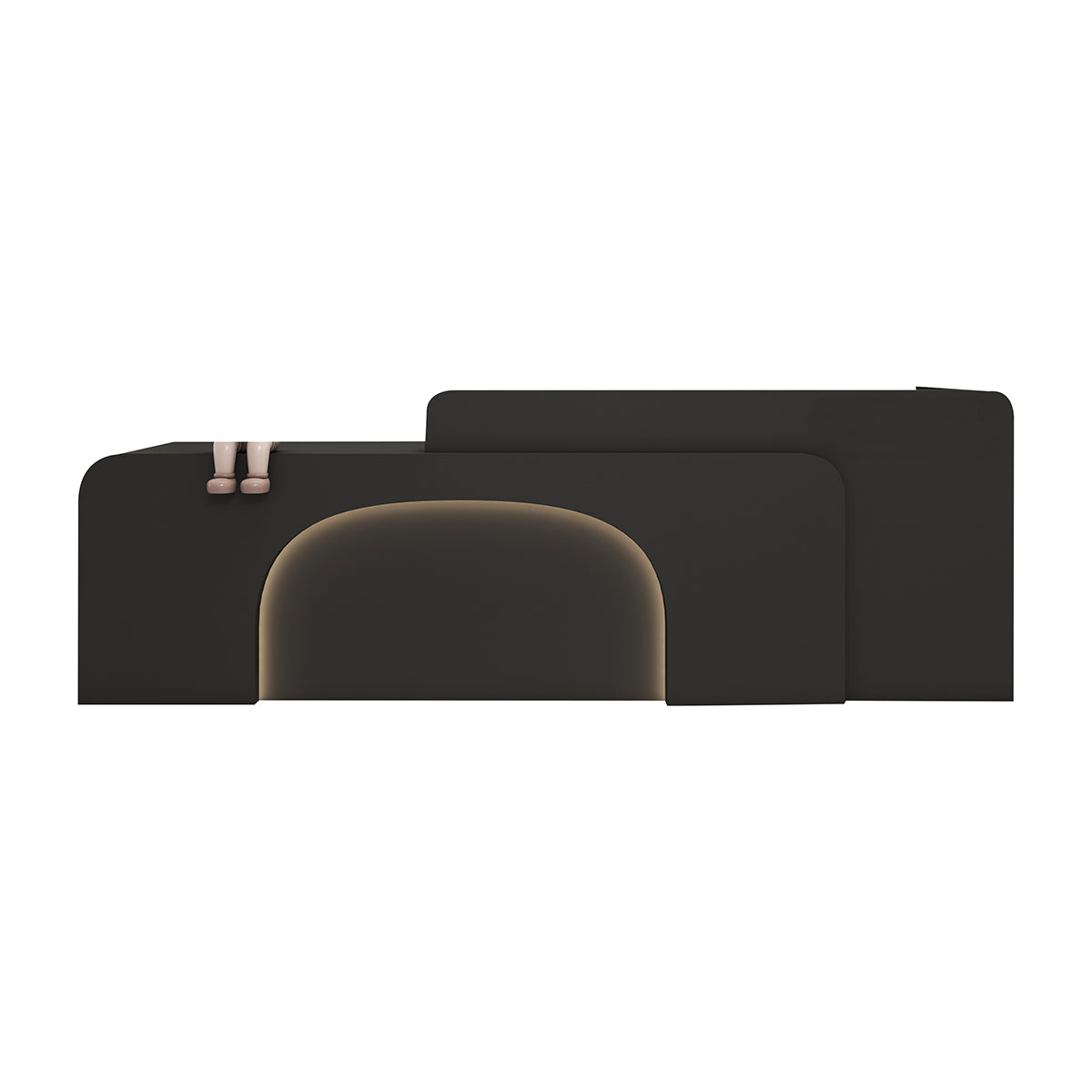 Lacquered Curved Reception Desk 47–138 in Wide