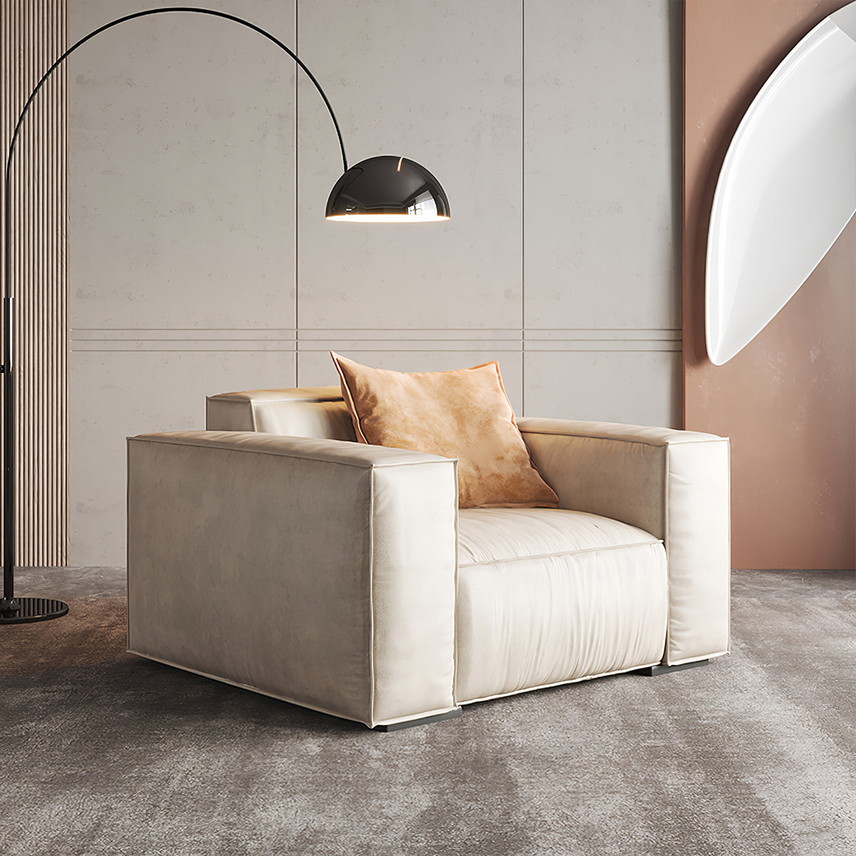 Modern Sofa with Armrests & High-Density Foam for Living Room
