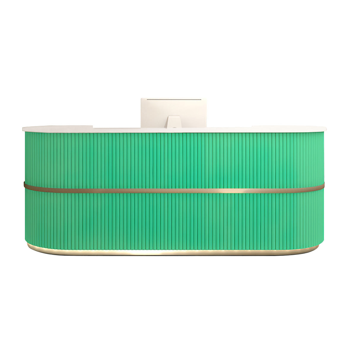 Stylish Semi-Circular Curved Reception Desk for Salon and Clothing Store