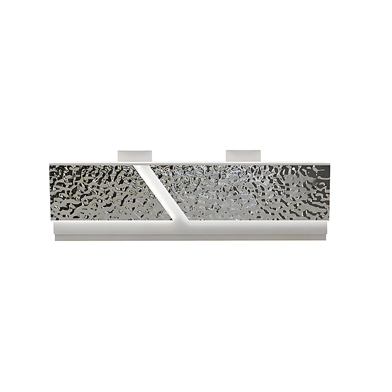Wavy Reception Desk 39–87 in Wide, Two-Tier Top