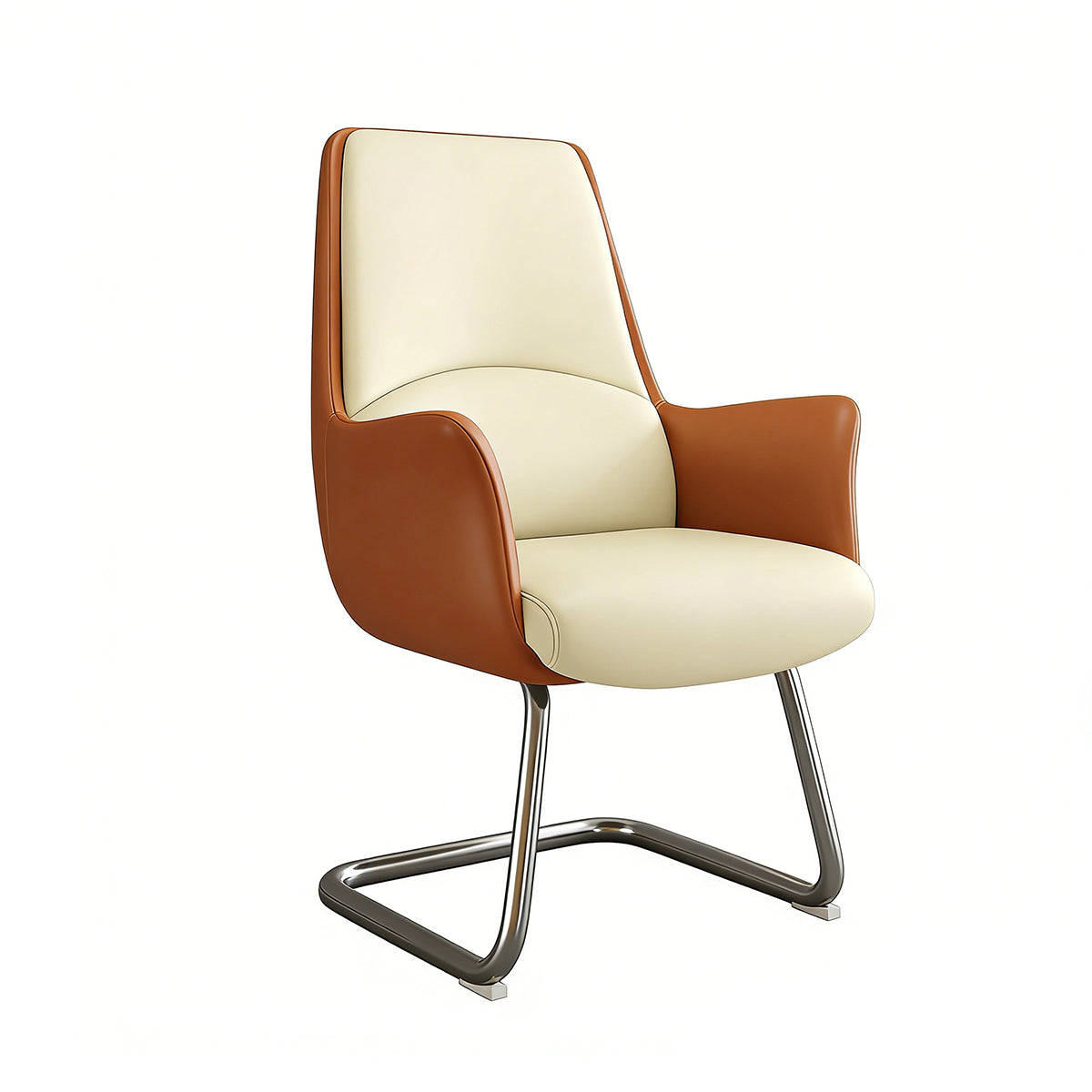 Office Chair, Orange & Off-White, Orange & Off-White finish, L20" x W24" x H41", for meeting room or boardroom, modern boardroom furniture