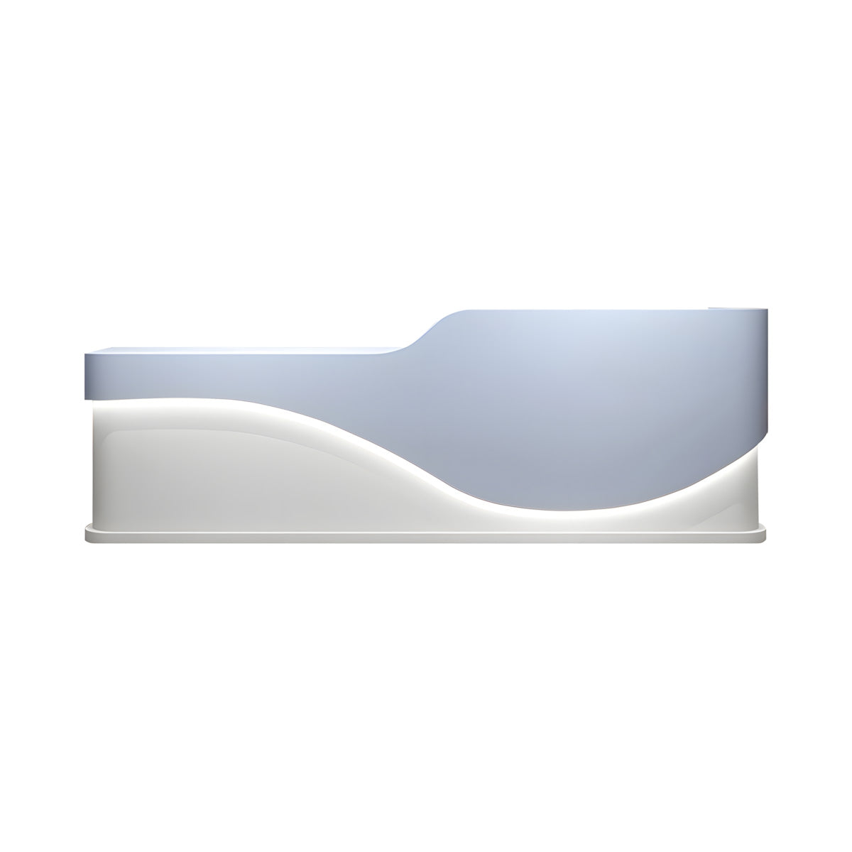 Wavy Reception Desk 71–142 in Wide, LED Strip