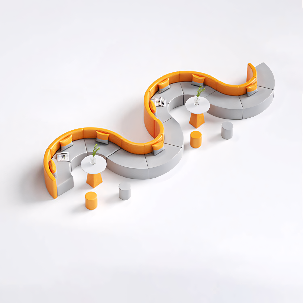 Sofa, product detail view, for lounge or waiting area, modern commercial office furniture