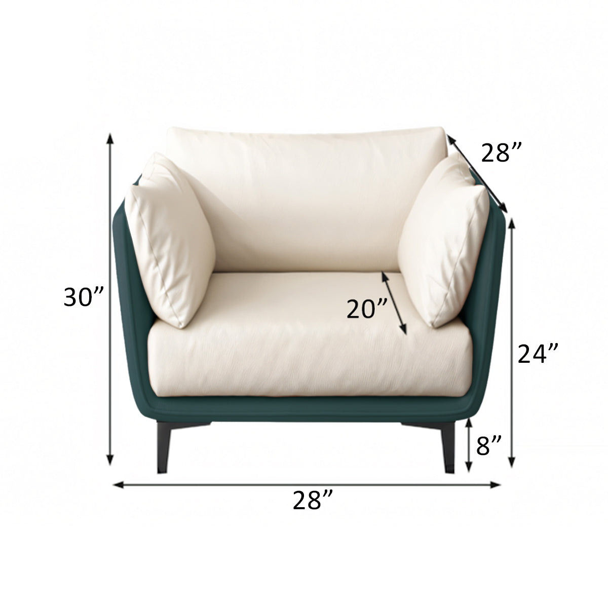 Tech Fabric Sofa 28–79 in Wide with Wood Frame