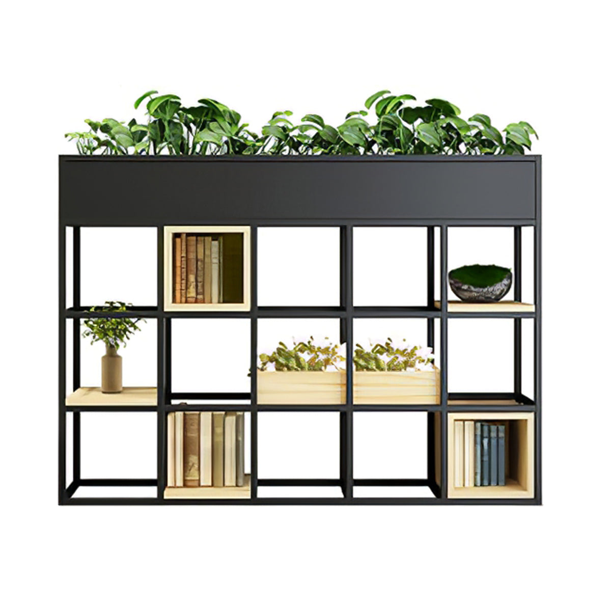 Multi-Functional Iron Frame Divider Storage Shelf for Offices & Living Room